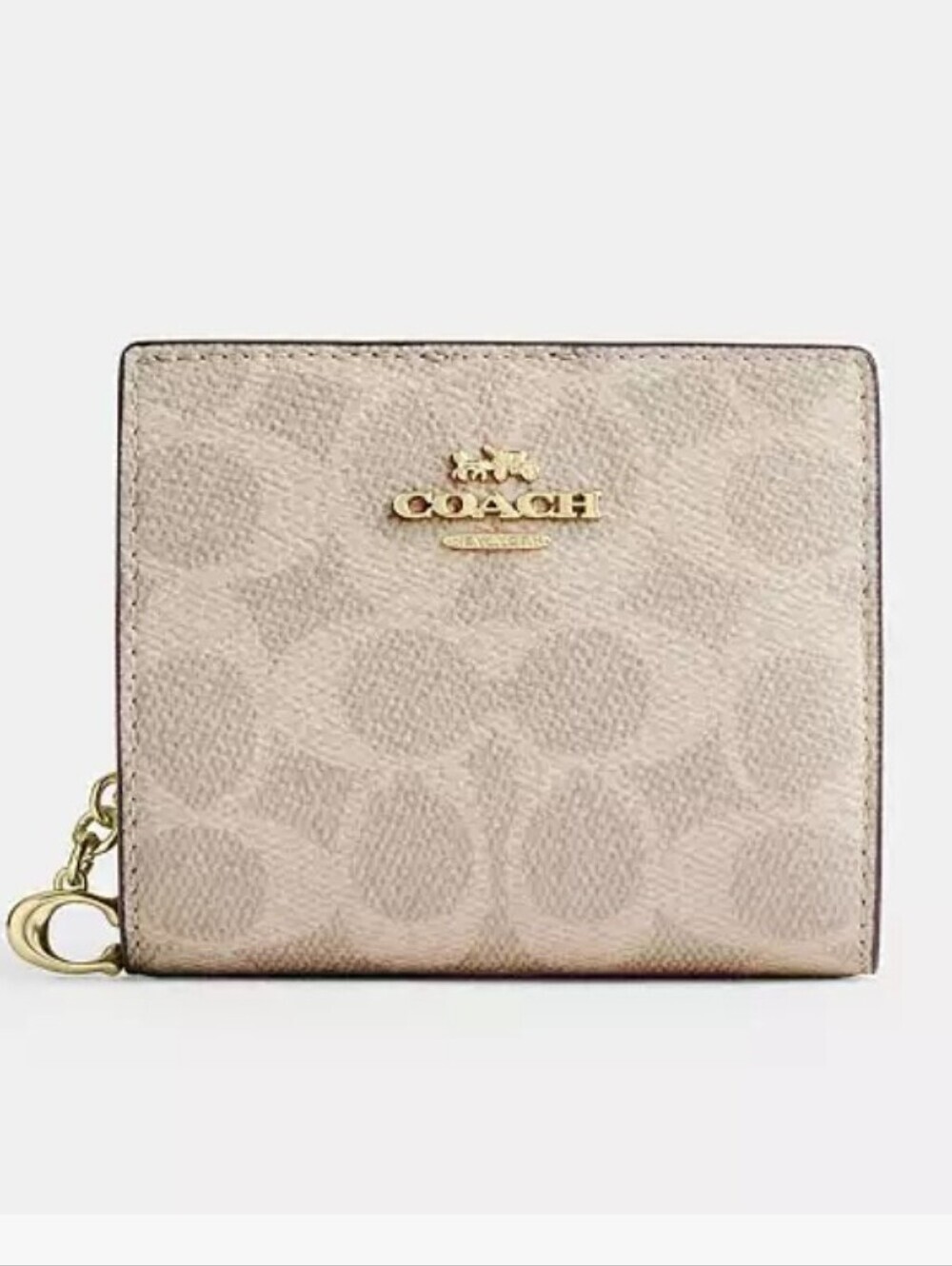 Coach Snap Wallet Signature White Canvas 4.25x3.5x1 NWT